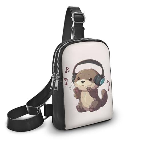 Cute Otter Women Sling Bag for Lady Lightweight Cross Purse for Mother Casual Crossbody Bag for Ladies Large Storage Cross Body Bag with Zipper and Inner Pocket2