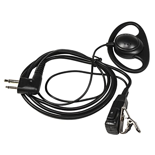 Hqrp 2-Pack D Shape Earpiece Headset Ptt Mic Compatible With Motorola Ecp-100, Pr-400, Mag One Bpr-40, Ep-450 + Hqrp Sun Meter #TOP3