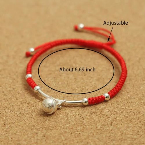 Red Bracelet, 925 Sterling Silver Amulet Bell Charm Buddhist Lucky Red String Rope Thread pulsera roja de Protection Tibetan Bracelets for Women4
