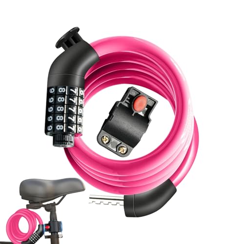 Candado para bicicleta, candado de combinación de 5 dígitos de alta seguridad, antirrobo, reprogramable para bicicleta, camping, scooter, escuela, trail de montaña