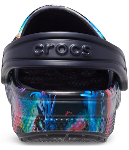 Image of Crocs Unisex-Child Classic Graphic Clog, Deep Navy /Multi, 5 Toddler