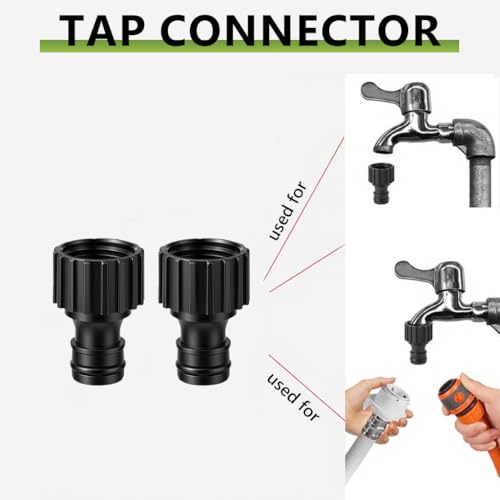 Image of HASTHIP 4Pcs Garden Hose Connector, 1 /2 inch Quick Connect Fitting, Universal Hose Quick Release Adapter for 1 /2 Inch Hose Pipe, Water Hose Connector for Lawn, Garden, and Outdoor Irrigation