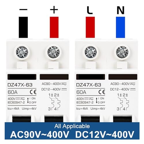 Disyuntor solar fotovoltaico magnetotérmico 400V interruptor de aire en miniatura 2P 60A casa 2