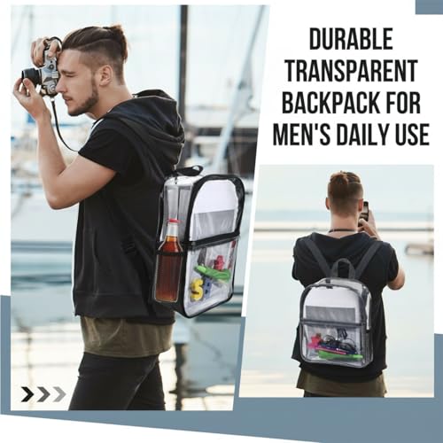 Image of Sweetude 12 Pcs Clear Backpack for Stadium Events Bulk 11.5x9.5x5.5 Inch Small Transparent Bag with Front Pocket for Concert Travel (Multicolor)