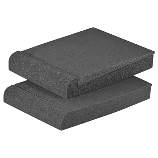 Studio Monitor Isolation Pads, Made of High Density Acoustic Foam, 2 Packs Sound Dampening Speaker Riser Foam to Prevent Vibrations