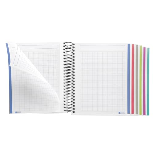 Image of Miquelrius - The Original A6 Notebook, 6 Coloured Stripes, Opaque Polypropylene Cover, Size 105 x 148 mm, No Drilling, 150 Sheets of 70 g /m, 5 mm Grid, Khaki
