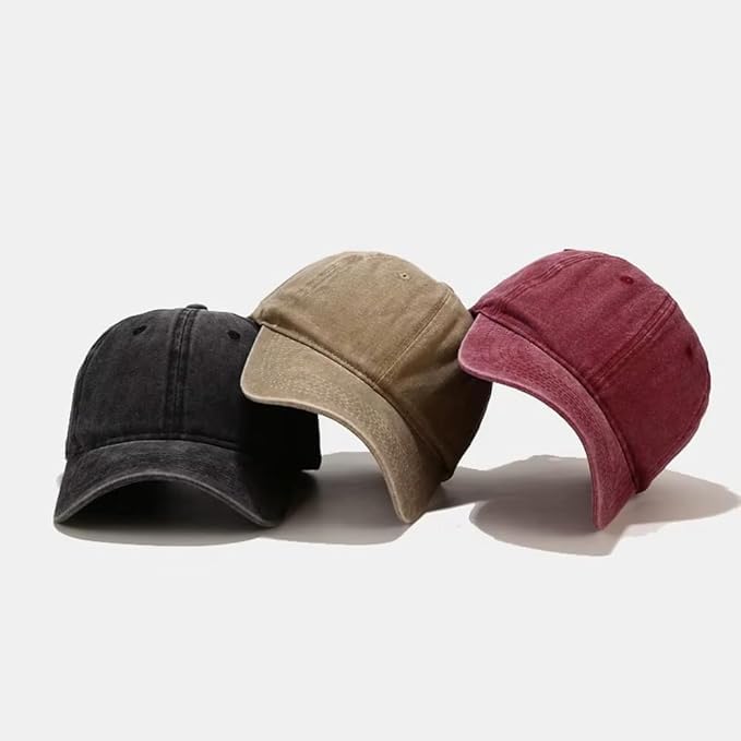 Image of kill off Plain Denim Cap Unisex Baseball Cap 100% Cotton Fits Men Women Washed Denim Adjustable Cap