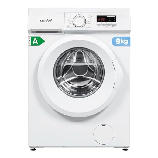 COMFEE' CFE12EW90-W Lave-linge frontal 9KG, Classe énergétique A, Moteur BLDC 1400 tr-min, 15 Programmes, Prélavage, Blanc [Classe énergétique A]