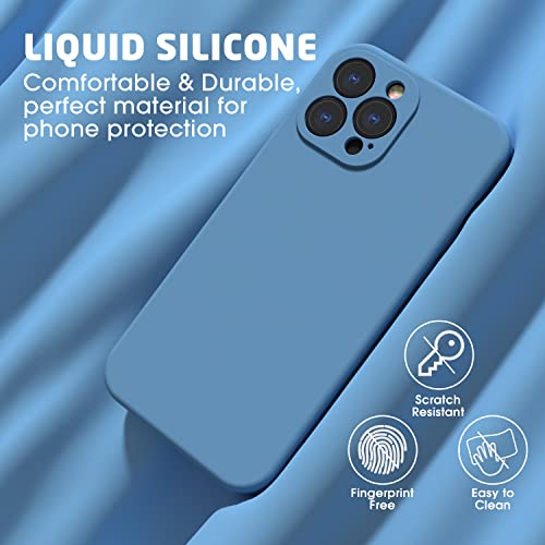 Abitku Compatible With Iphone 13 Pro Max Case 2021, Liquid Silicone Gel Rubber Full Coverage [With Camera Protection] Phone Case For Iphone 13 Pro Max 6.7 Inch (Blue) #TOP2