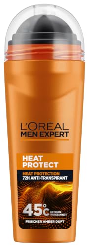 LOréal Men Expert XXL Deoroller für Männer Deo Roll-On gegen Schweißgeruch Schwitzen und Achselnässe Herren Deodorant für hohe Temperaturen bis zu 45C ohne Alkohol Heat Protect 1 x 100 ml