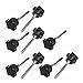 Tool parts M6 x 60mm Male Thread 30mm Dia Plastic Star Head Clamping Knob Black 9pcs