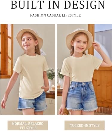 Girls Summer Short Sleeve T-Shirts Ages 5-14
