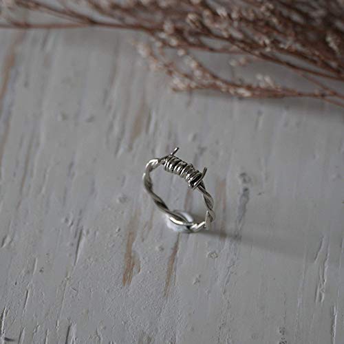 Barbed Wire band ring sterling silver 925 punk biker Bands Thorn lucky gift men
