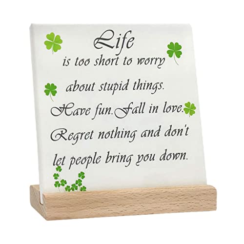 Urbcent Inspirational Desk Decoration 6”X6” Plaque Encouragement Signs For Women Cheer Up Motivational Gifts For Friends Positive Saying Decorative Plaque For Home Office #TOP19