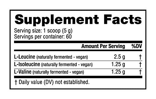 Nutrabio Bcaa 5000 Powder - Fermented Branched Chain Amino Acids For Muscle Growth & Recovery - Natural Flavors, Sweeteners, And Coloring, Vegan, Gluten Free - Unflavored, 60 Servings #TOP1