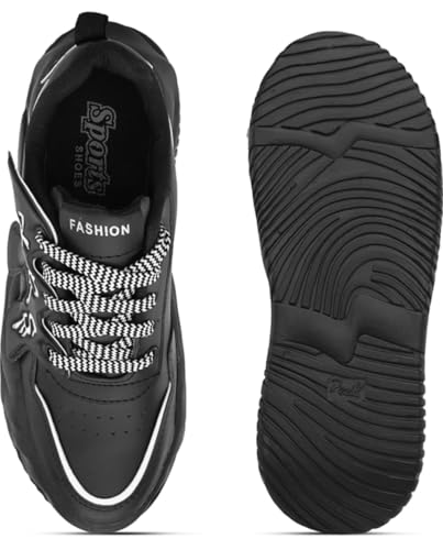 Image of ADISO Men's Chunky Sole Streetwear Sneakers | Trendy Lace-Up Casual Shoes for Fashion-Forward