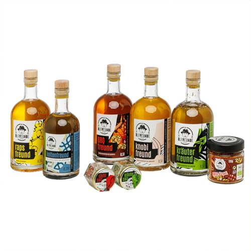 DIE ÖLFREUNDE BBQ Box für Grillmeister | schönes BBQ Geschenkset | erlesene Öle und Gewürze...