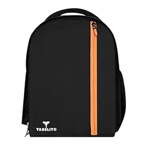 Tabelito Soft Padded Compact Camera Backpack with Rain Cover and Tripod Holder Water Resistant DSLR/SLR Bag Compatible for Sony/Nikon/Canon/Panasonic (Black)
