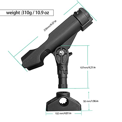 Support de canne à pêche réglable à 360 degrés durable pour bateau - 2