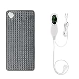 Heating Pad Electric Blanket with 10 Gear Temperature Adjustment & Timing & Overheating Protection, Grey Washable 220V 75W (30 * 60cm / 11.8 x 23.6 Inch) with EU Standard Plug