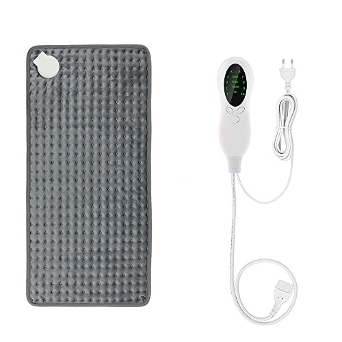 Electric Blanket With 10 Gear Temperature Adjustment & Timing & Overheating Protection, Grey Washable 220v 75w (30 * 60cm / 11.8 X 23.6 Inch) (eu Plug)