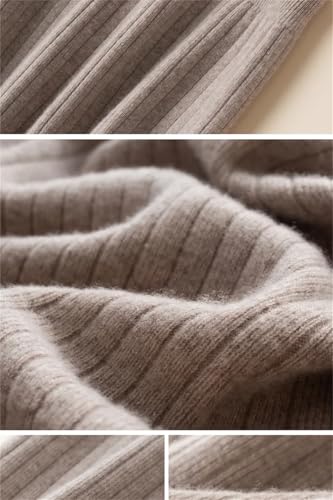 Women Elastic Waist Wool Slim Skirts Solid Striped Slit Warm Commute All-Match Skirt3