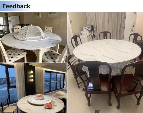 Round Folding Table - 55" Space-Saving Marble Top(160 cm/63 inch)