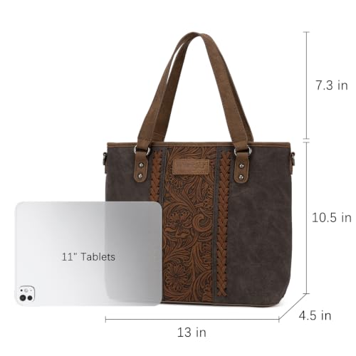 Image of Montana West X Wrangler Tote Bag for Women Western Purses with Detachable Strap Medium Satchel Handbags | with Crossbody Strap