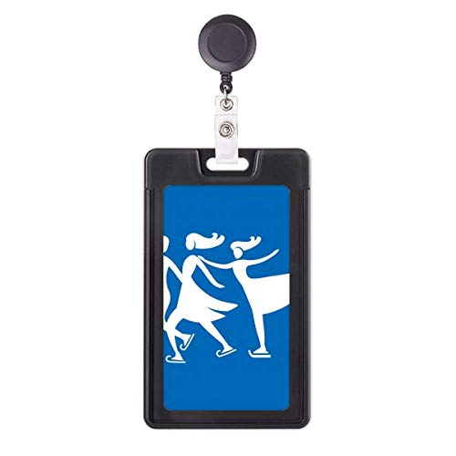 Funda retráctil para tarjetas de esquí con sistema extensible y silueta azul de invierno