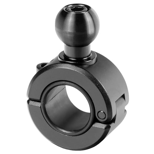 Tackform 20 Series BC1 Bar Clamp with 20mm Aluminum Ball | Billet Aluminum Clamp with Rubber Insert for 3/4" and 7/8" Bars ONLY | Black