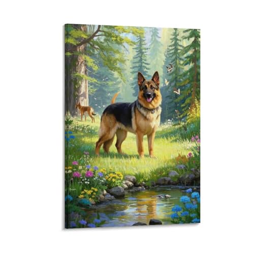 Toile Berger Allemand pour une décoration murale de salon chaleureuse