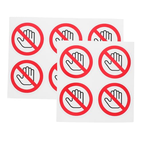 PartyKindom 10pièces Étiquettes Avertissement Ne Toucher Autocollants De Sécurité Auto-adhésifs Panneaux De Sécurité Pour Lieu De Travail Lot