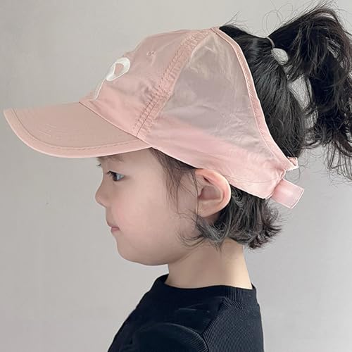Kids Baseball Hat Visor, Waterproof Bow Tie Sun Cap, Toddler Girls High Ponytail Hat, Summer Beach Hat Age 2-54