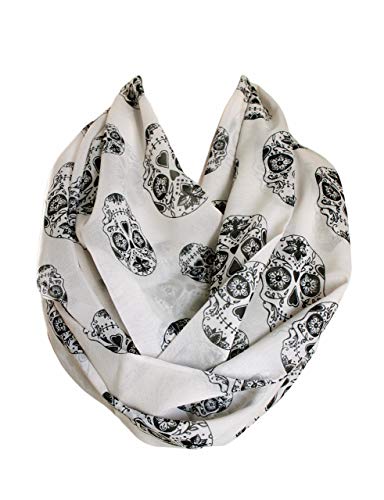 Etwoa Skull Infinity Scarf Circle Loop Scarf