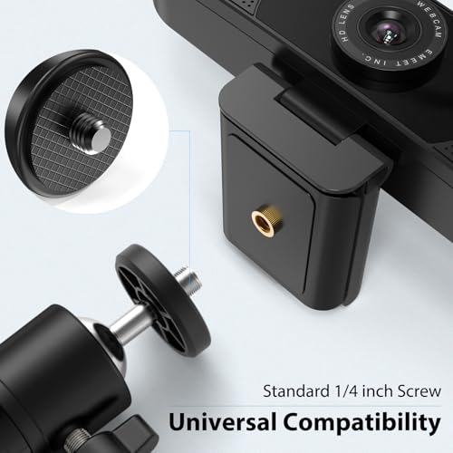 Image of Webcam Tripod, EMEET Professional Webcam Mini Tripod, Adjustable Heights with 360 Swivel Head, Portable&Lightweight, Stable Use, Universal Compatible for Most Webcams /Phones /GoPros /Mirrorless Cameras