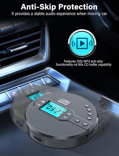 image for AFU 2000mAh Portable CD Player with Bluetooth Rechargeable Discman CD 