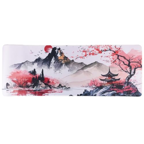 lachineuse - Tapis DE Souris XXL - Japon Eternel - Ambiance Zen - 800 X 300 X 3 mm - Déco Japonaise - Antidérapant et Résistant à l'eau - Déco Bureau - Idée Cadeau Japon Asie