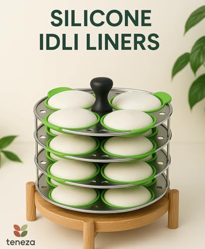 Image of 8 Pcs Non-stick Silicone Idli Mould | Food Grade Silicone | BPA Free | No Greasing | Oven, Microwave & Dishwasher Safe | Perfectly Sized Idli Maker | Idli Mould