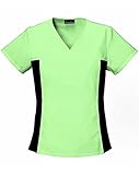 Flexibles By Cherokee Women's V-Neck Solid Scrub Top Large Pistachio Gelato