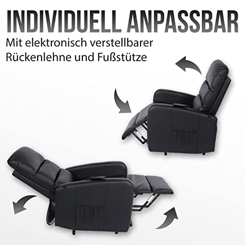 Mendler Fernsehsessel HWC-K62, Sessel Relaxsessel TV-Sessel Liege, Liegefunktion Aufstehhilfe, Metall Kunstleder - grau – Bild 6