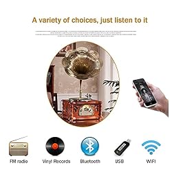 Tourne-Disque Vintage, Platine Vinyle rétro Gramophone Haut-Parleur Caisson de Basses Tourne-Disque avec Haut-parleurs… - Les Beatles, Paul McCartney, John Lennon, RIngo Starr, George Harrison Tourne-Disque Vintage, Platine Vinyle rétro Gramophone Haut-Parleur Caisson de Basses Tourne-Disque avec Haut-parleurs… – Image 2