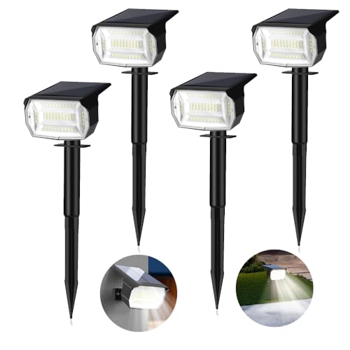 YOMYM Paquete de 4 Lamparas Solares Exterior, 48 Luces LED Iluminación para Exteriores, IP65 Impermeable Luz Solar...