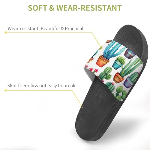 Cactus Pattern House Sandals Non-Slip Bathroom Slippers Beach Summer Shoes for Men Women3