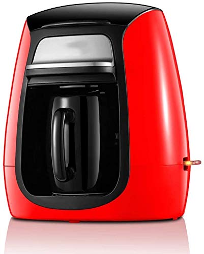 Kaffeemaschine Teefilter Amerika Stil automatisches Innenministerium Elektroeinzel Ceramic Cup Grinding bewegliche kleine Espressomaschine 300W, Rot