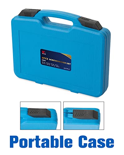 8 Piece Magnetic Screwdriver Set with Nichrome Tip, Phillips and Flat Tips, Padded Handle and High Torque - Image 6