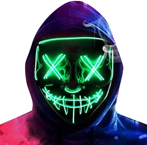 Heytech Halloween Mask Purge LED Mask for Festival Halloween Scary Party,Costume Cosplay ,Gifts (green)