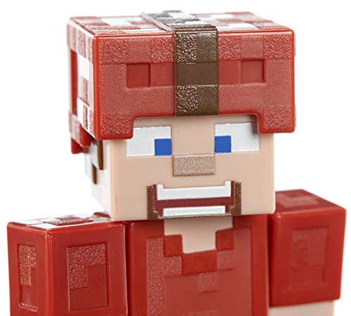 Mattel Minecraft Earth 3.25" Steve In Red Leather Figure #TOP3