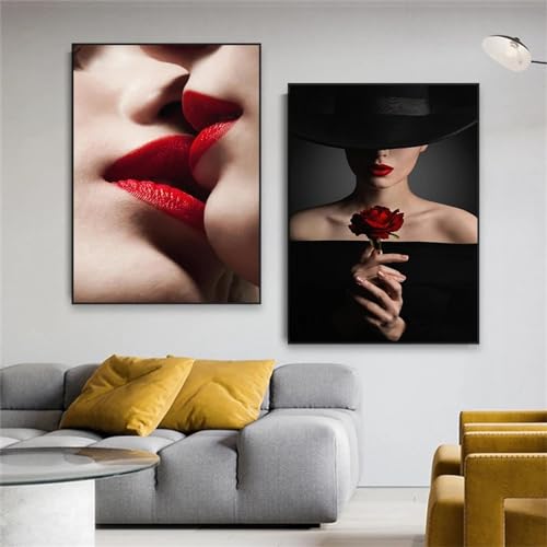 Affiches de lèvres rouges sexy grand format 60x90cm vintage KEBIA