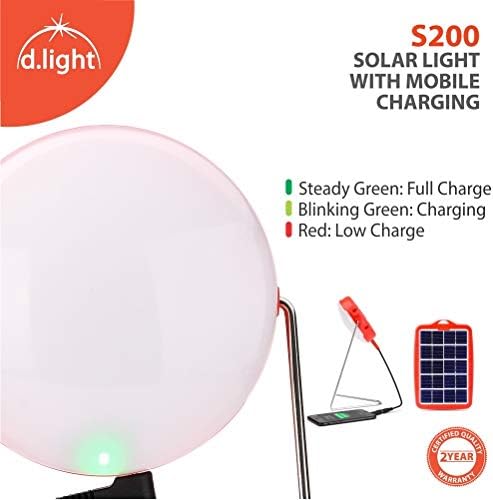 Miniatura 8 de d.light Linterna solar portátil S200 y cargador de teléfono móvil para acampar