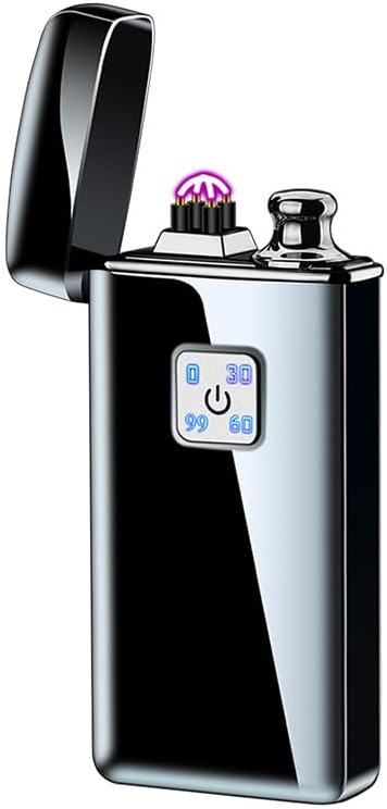 Arc Lighter Soft Flame Lighter Electric Lighter 2 in 1 USB Rechargeable Lighter Ten Thousand Matches Kerosene Lighter with Gift Box for Outdoor Indoor (Silver)
